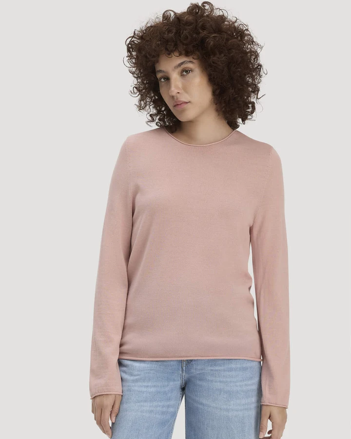 hessnatur Damen Strick Pullover Regular aus Bio-Merinowolle - rosa - Größe S