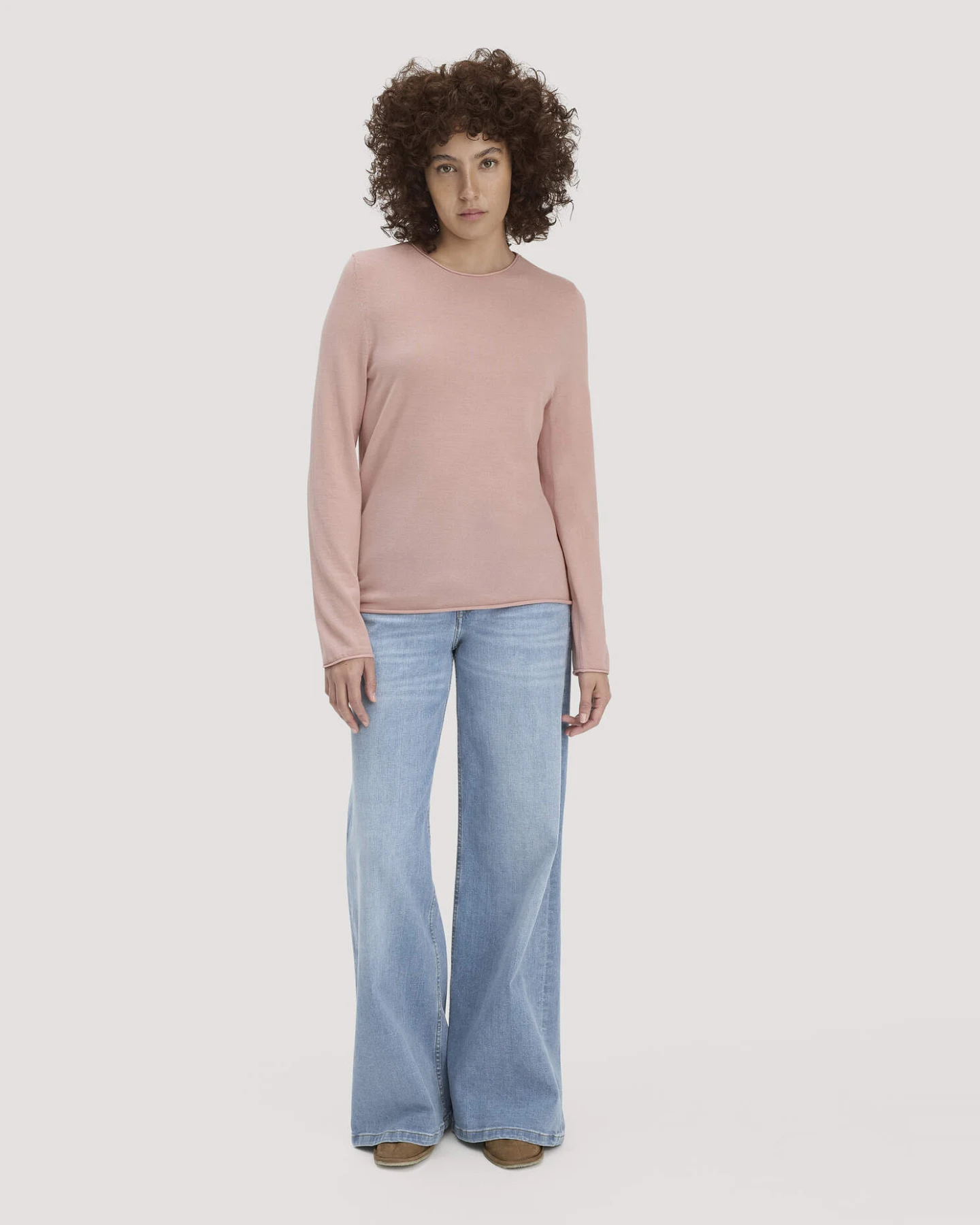 hessnatur Damen Strick Pullover Regular aus Bio-Merinowolle - rosa - Größe S – Ansicht 2