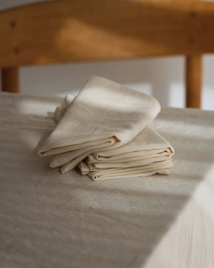 erlich textil onomao x erlich textil Stoffservietten im 4er Pack für Unisex aus Baumwolle in natur