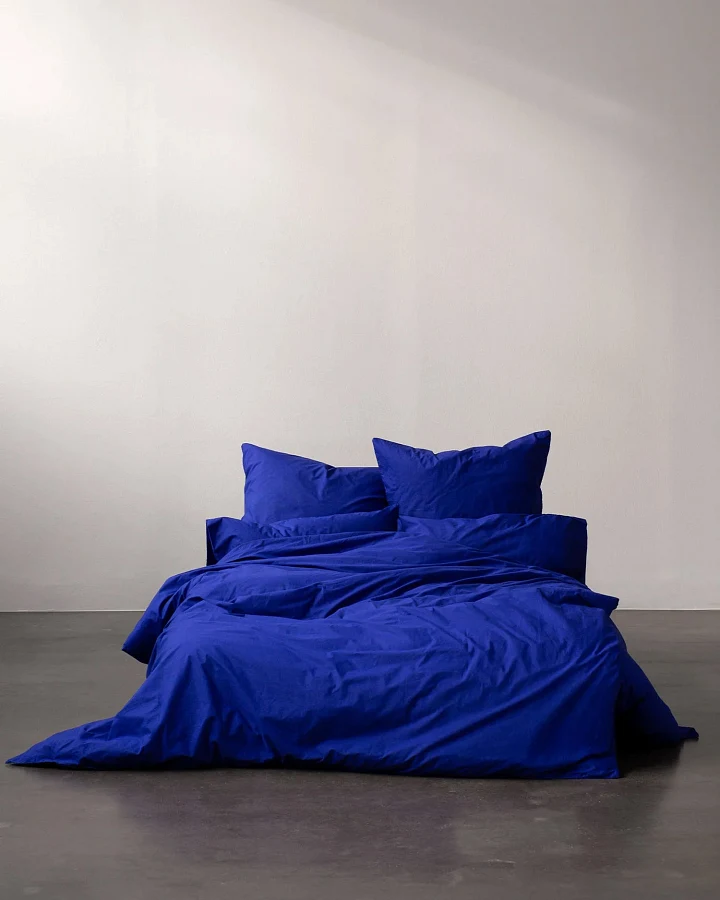 erlich textil Finn Bettdeckenbezug für Unisex aus Baumwolle in knallblau