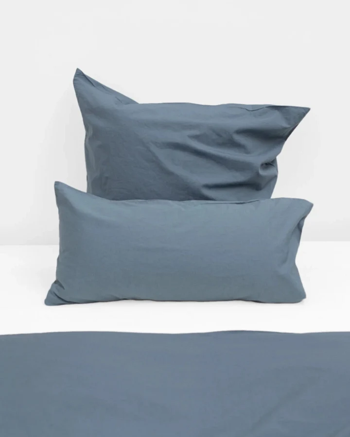 erlich textil Michel Kopfkissenbezug für Unisex aus Baumwolle in taubenblau