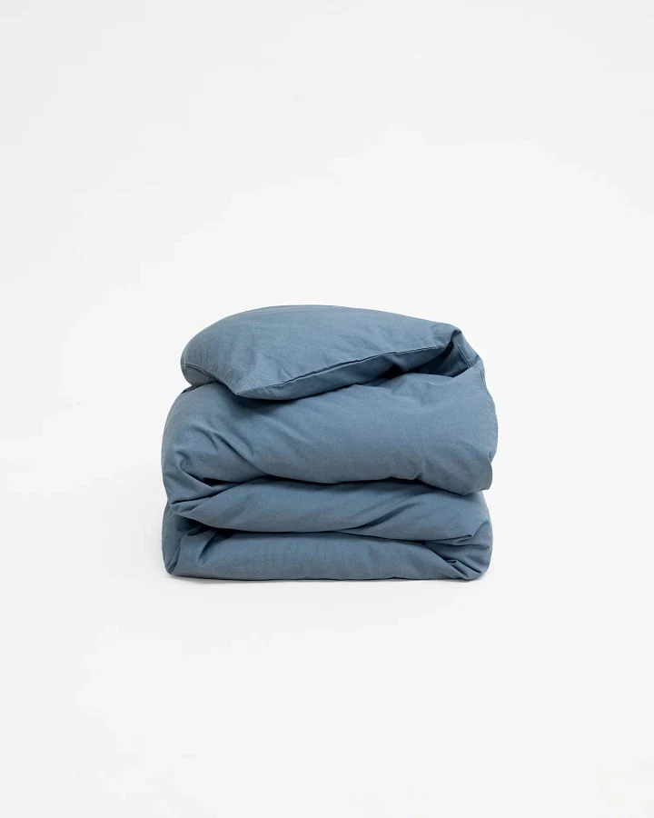 erlich textil Madita Bettdeckenbezug für Unisex aus Baumwolle in taubenblau