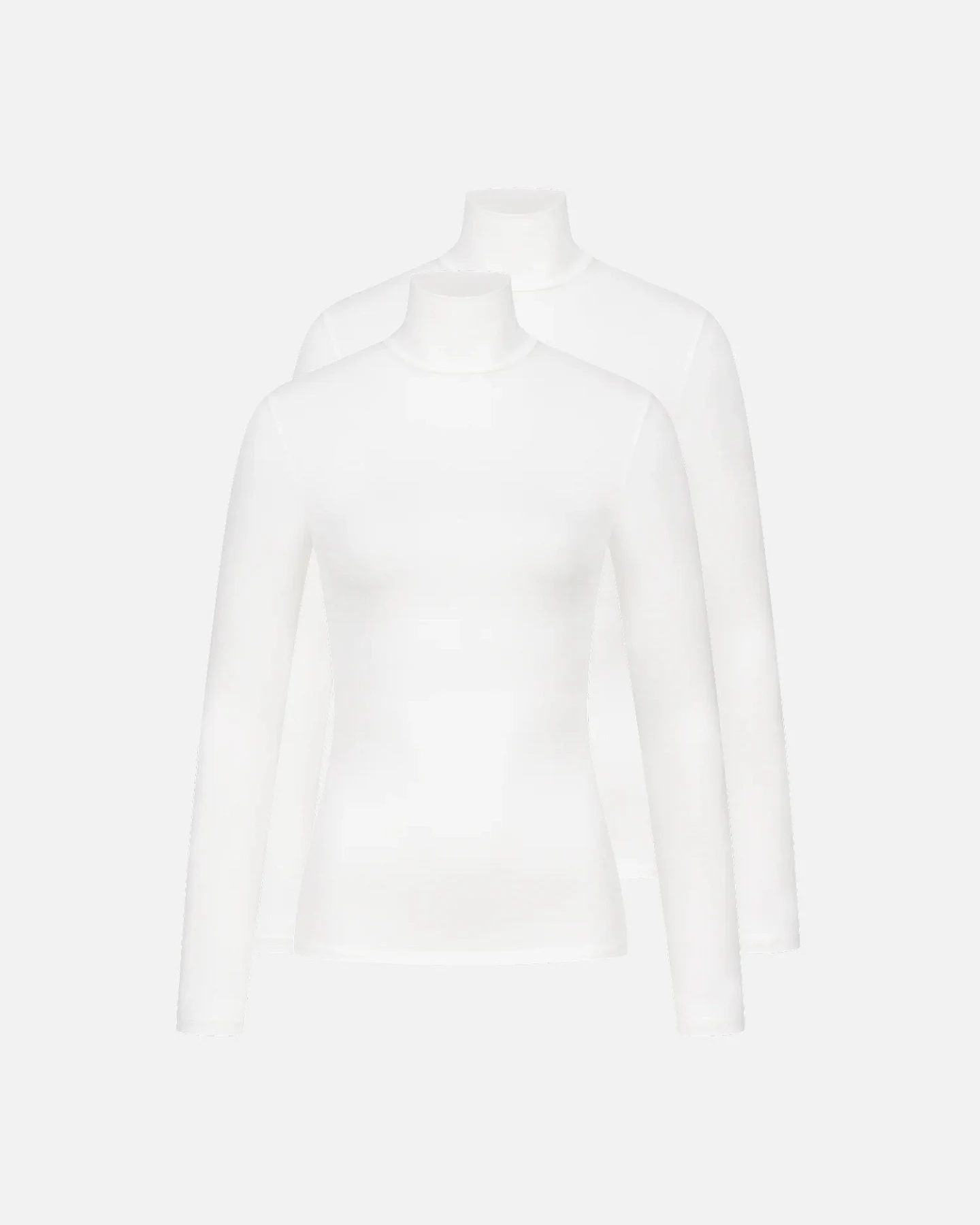 erlich textil Light Touch Rollkragen Langarmshirt im 2er Pack für Frauen aus Lyocell in ecru – Ansicht 2