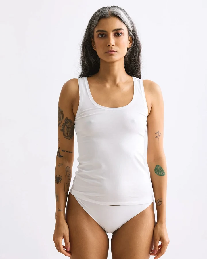 Produktseite: erlich textil Light Touch Tanktop im 2er Pack für Frauen aus Lyocell in ecru