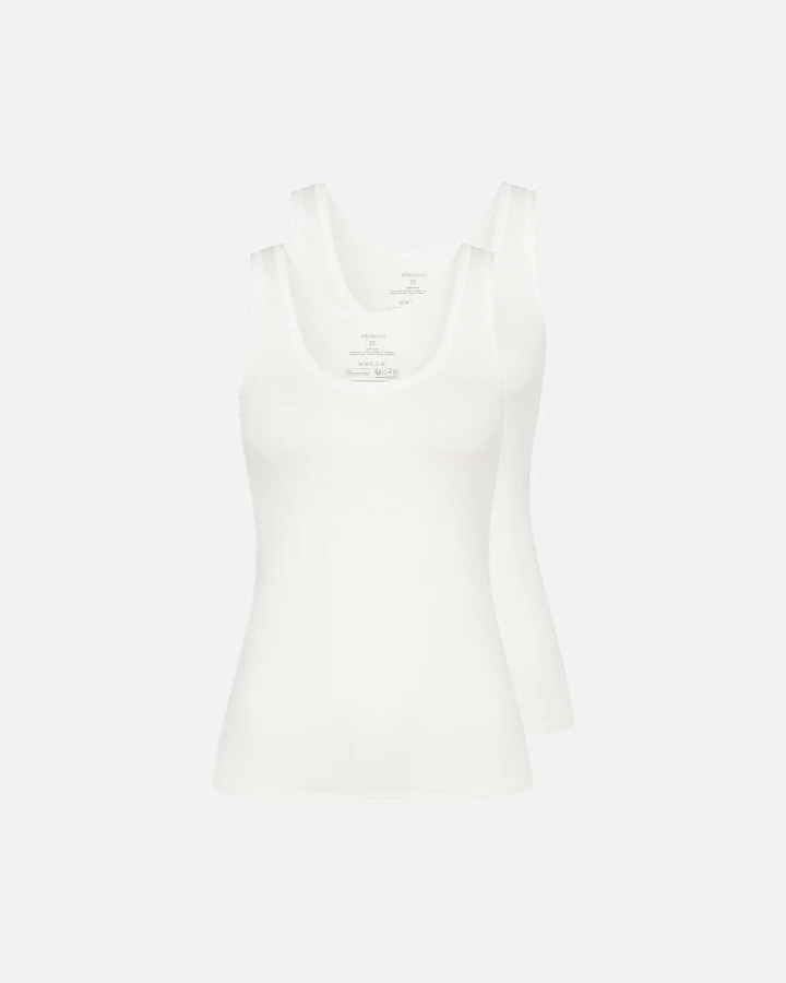 Produktseite: erlich textil Light Touch Tanktop im 2er Pack für Frauen aus Lyocell in ecru