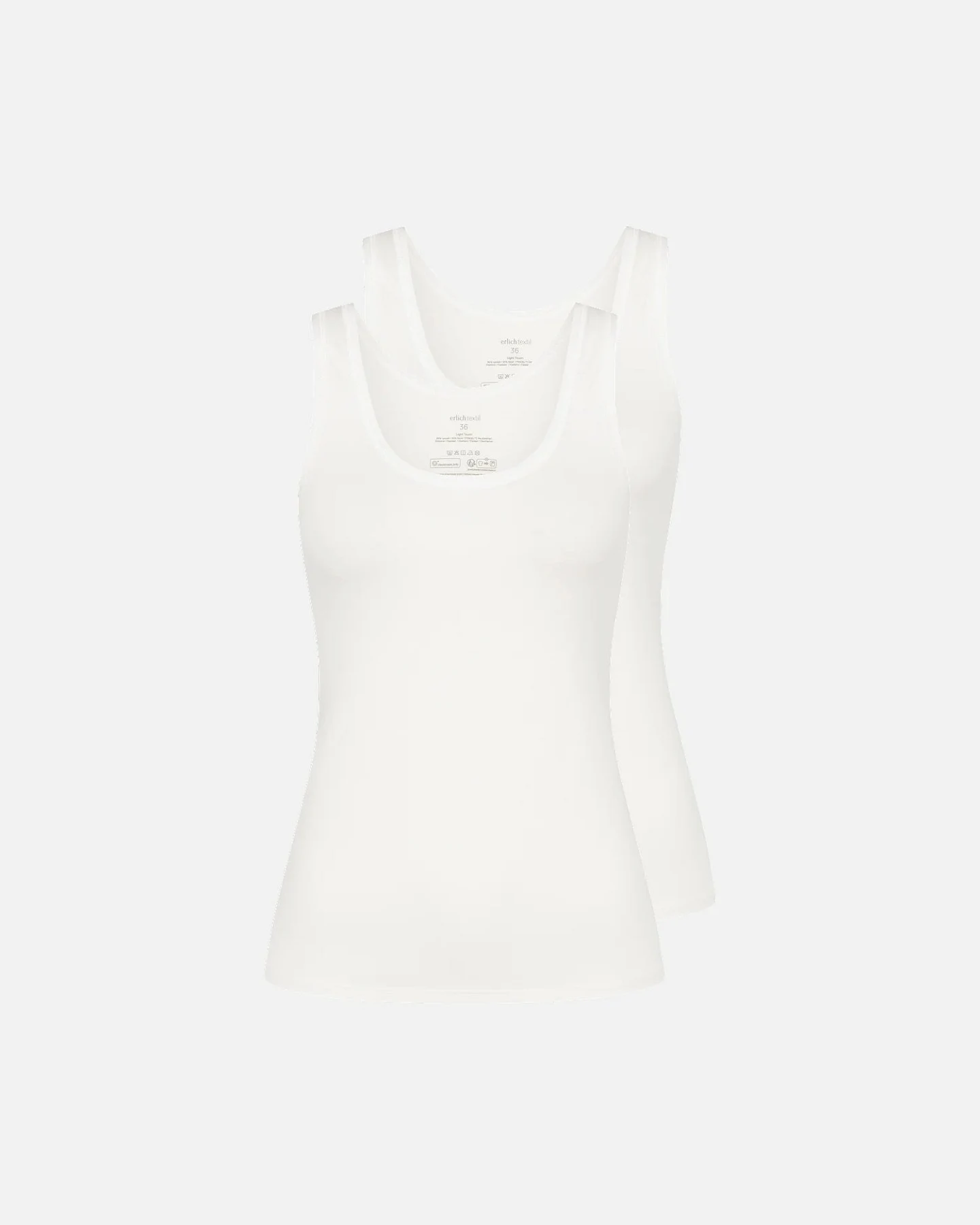 erlich textil Light Touch Tanktop im 2er Pack für Frauen aus Lyocell in schwarz – Ansicht 2