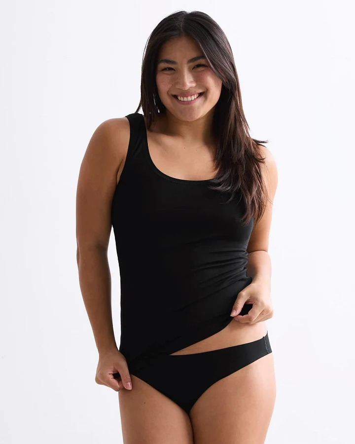 Produktseite: erlich textil Light Touch Tanktop im 2er Pack für Frauen aus Lyocell in schwarz