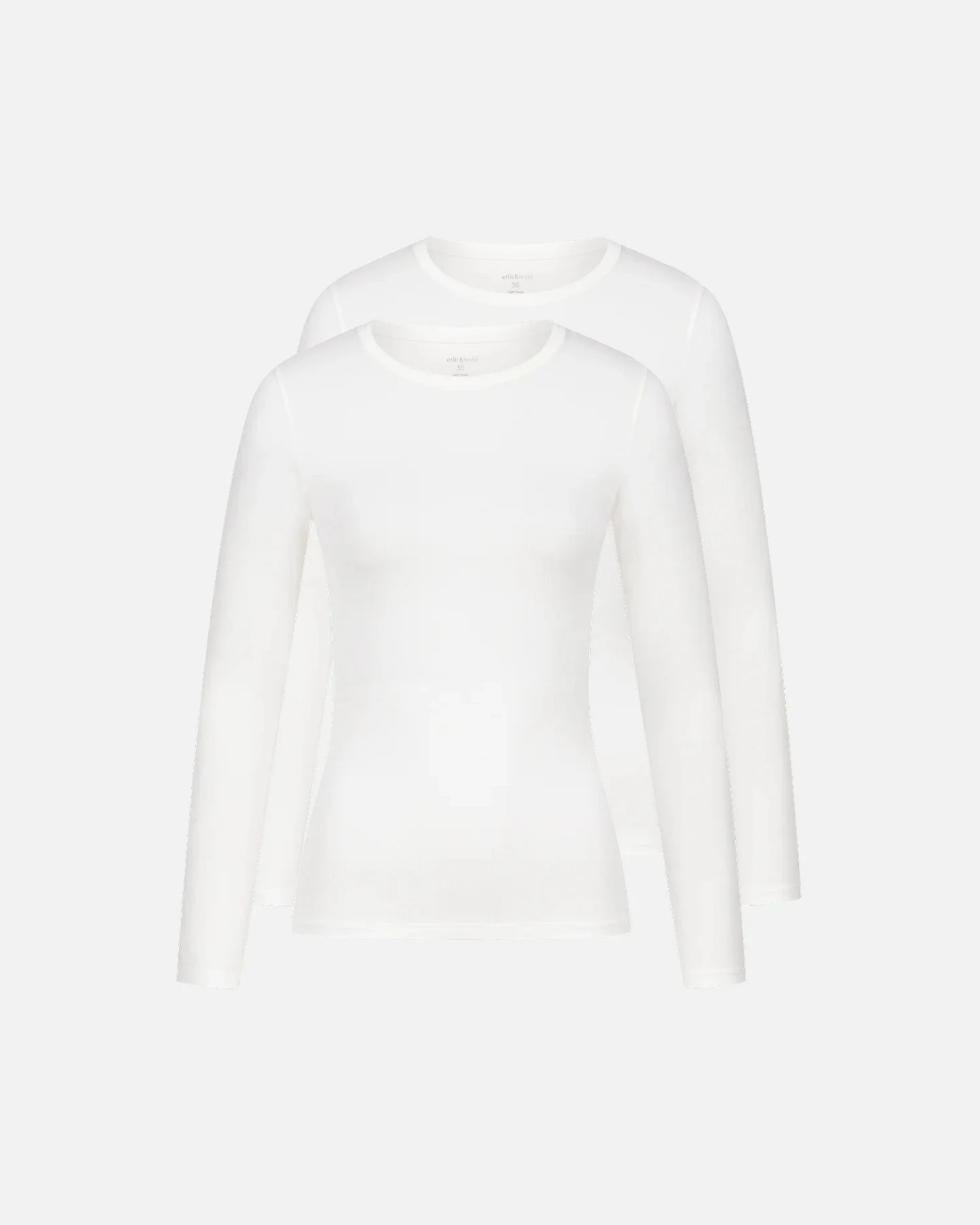 erlich textil Light Touch schmales Langarmshirt im 2er Pack für Frauen aus Lyocell in schwarz – Ansicht 2