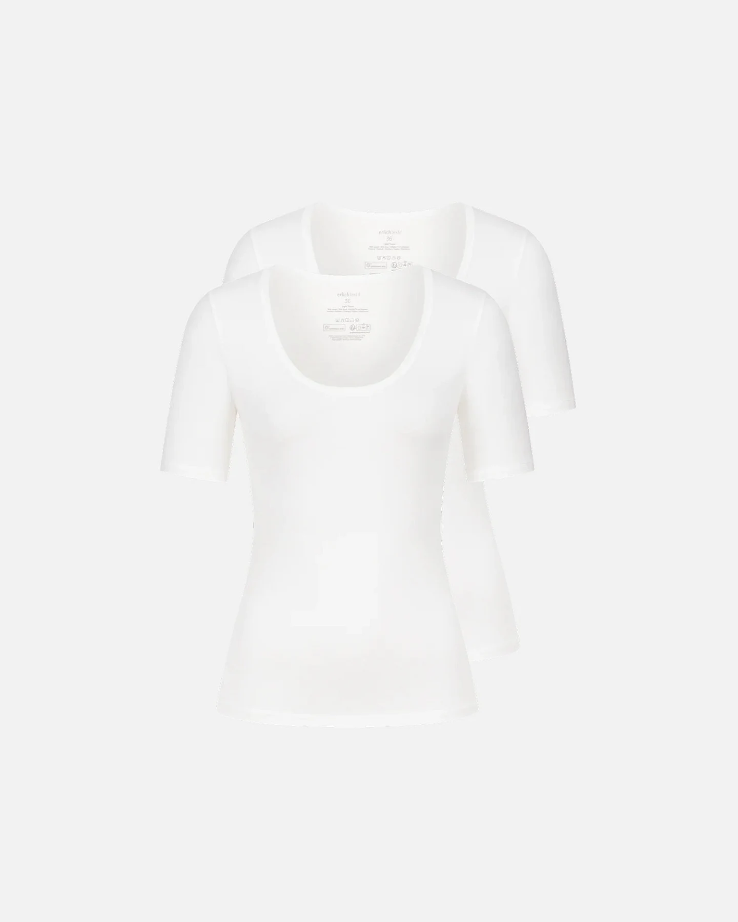 erlich textil Light Touch tiefausgeschnittenes T-shirt im 2er Pack für Frauen aus Lyocell in schwarz – Ansicht 2