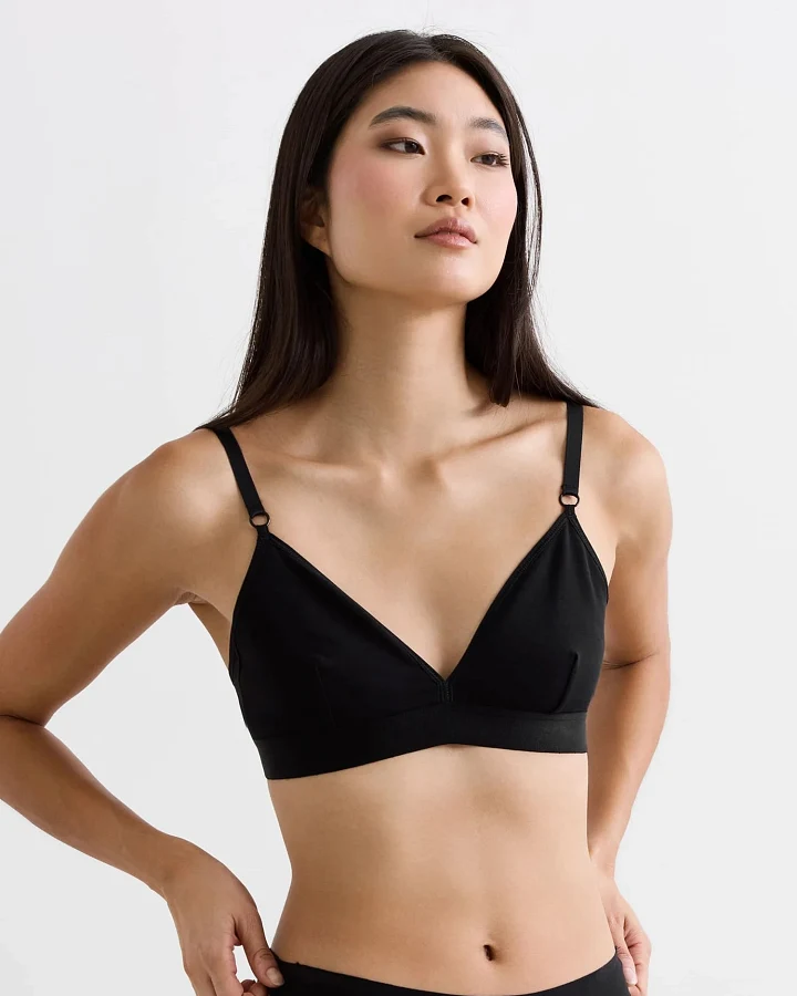Produktseite: erlich textil Casual Cotton Triangel Bralette im 2er Pack für Frauen aus Baumwolle in schwarz