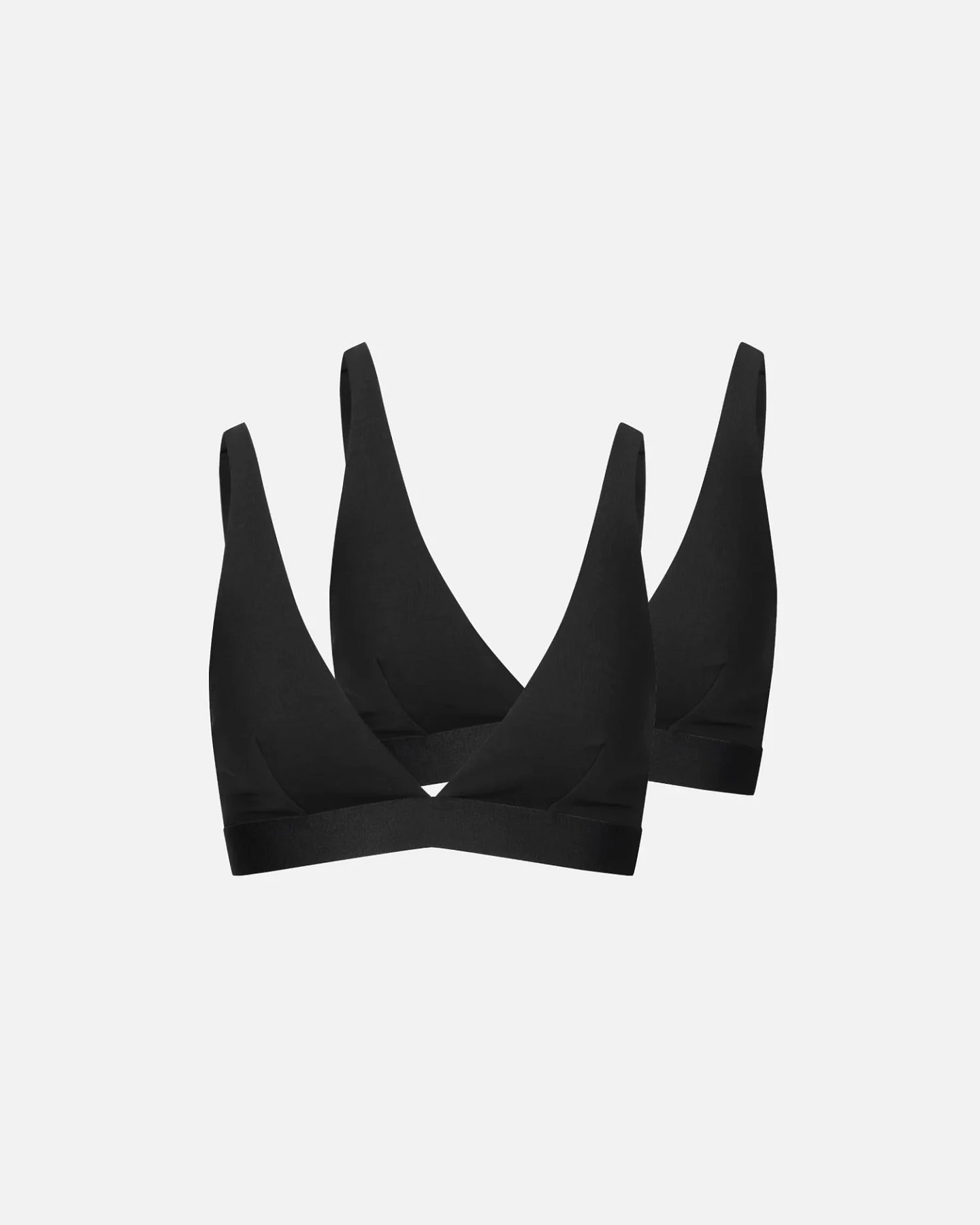 erlich textil Casual Cotton Plunge BH im 2er Pack für Frauen aus Baumwolle in umbra – Ansicht 2