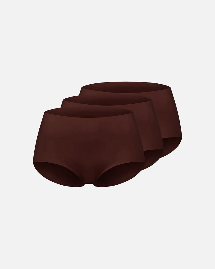Produktseite: erlich textil Casual Cotton High Waist Slip im 3er Pack für Frauen aus Baumwolle in umbra