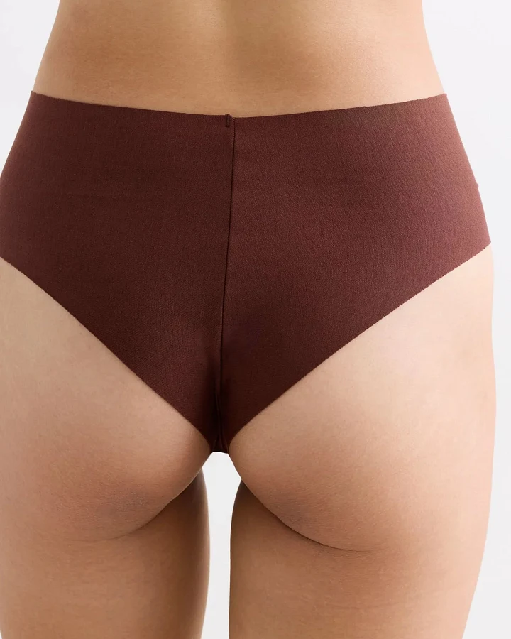 erlich textil Casual Cotton High Waist Brazil String im 3er Pack für Frauen aus Baumwolle in umbra