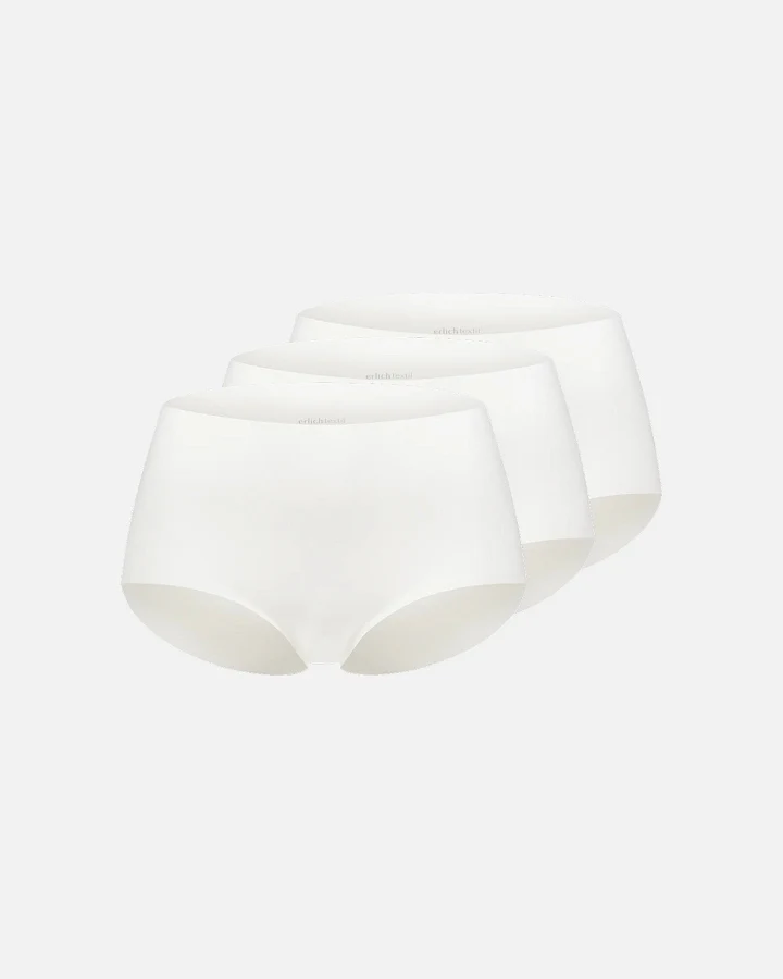 erlich textil Light Touch High Waist Slip im 3er Pack für Frauen aus Modal in ecru