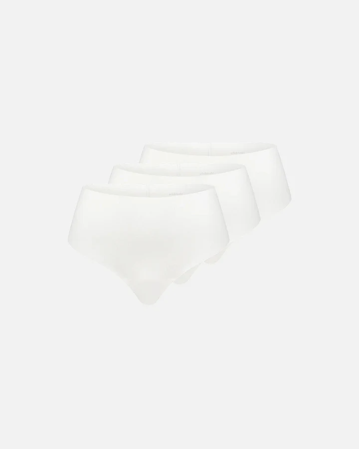 Produktseite: erlich textil Light Touch High Waist Brazil String im 3er Pack für Frauen aus Modal in ecru