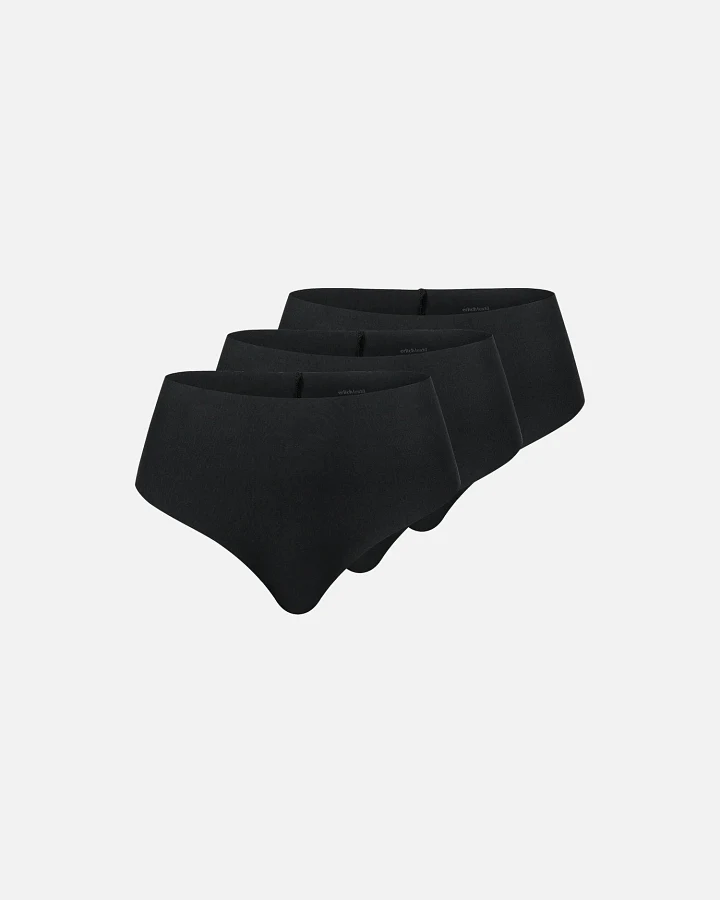 Produktseite: erlich textil Light Touch High Waist Brazil String im 3er Pack für Frauen aus Modal in schwarz