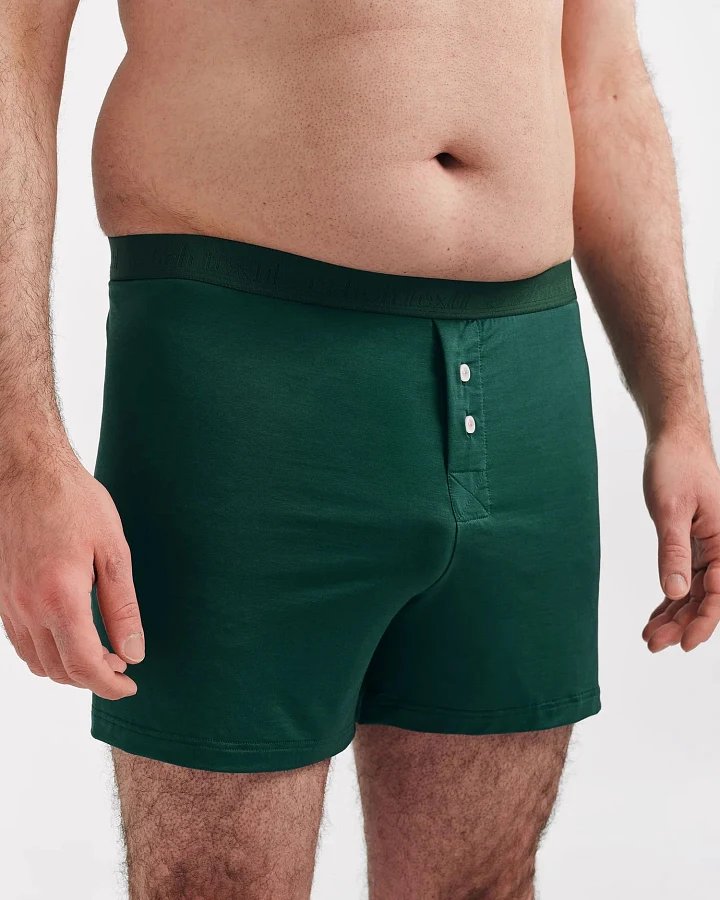 erlich textil Light Touch Boxers für Männer aus Lyocell in waldgrün