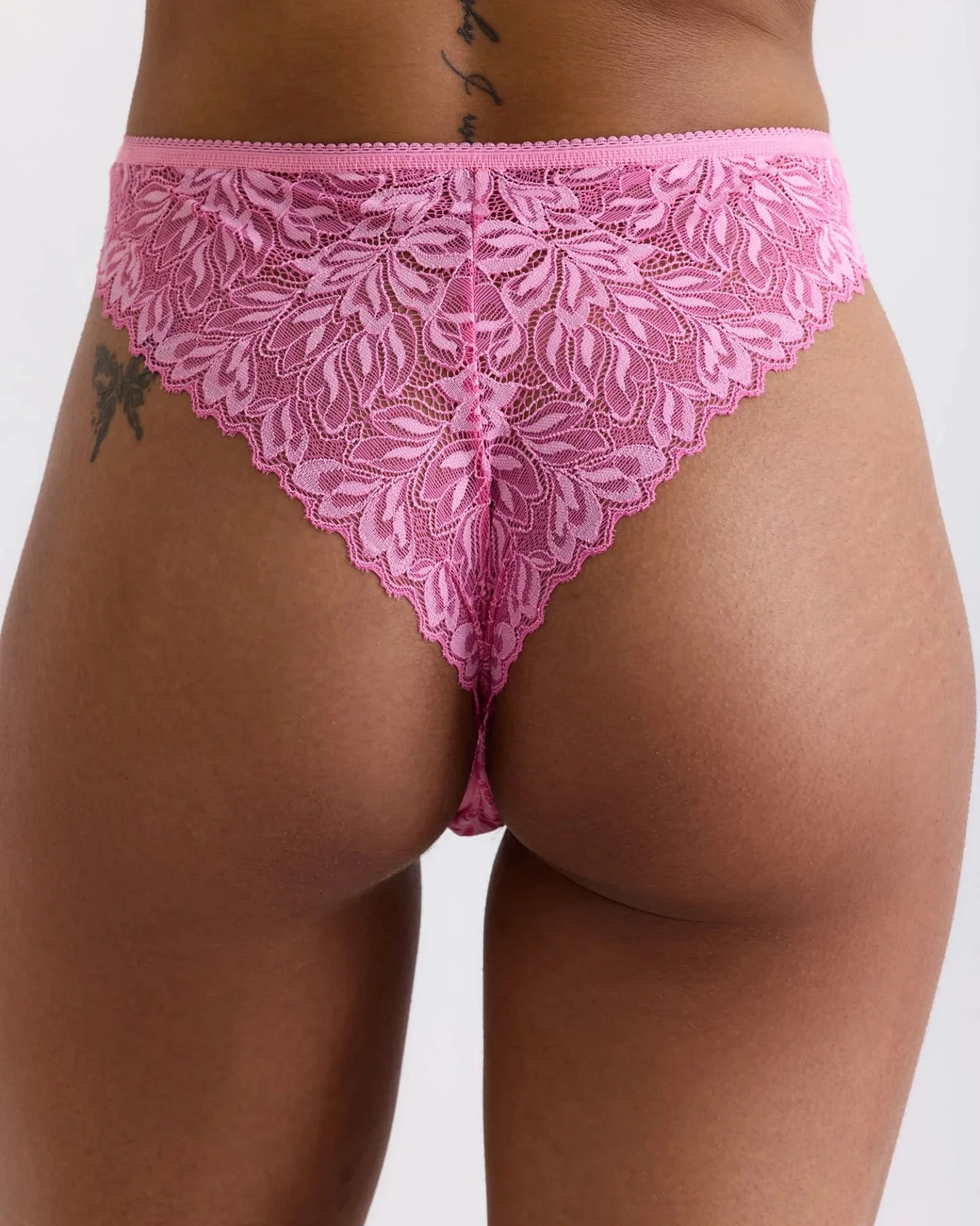 erlich textil Iconic Lace Brazil Slip für Frauen aus Polyamid in schatten schwarz – Ansicht 2