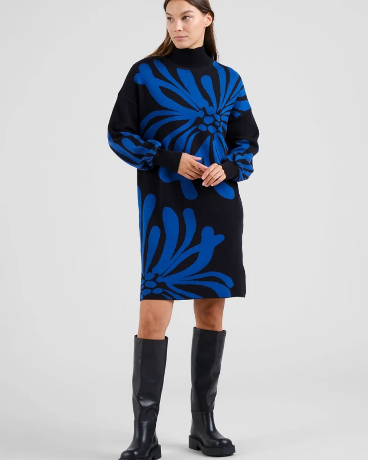 Kleid Nikkala Big Flower Schwarz