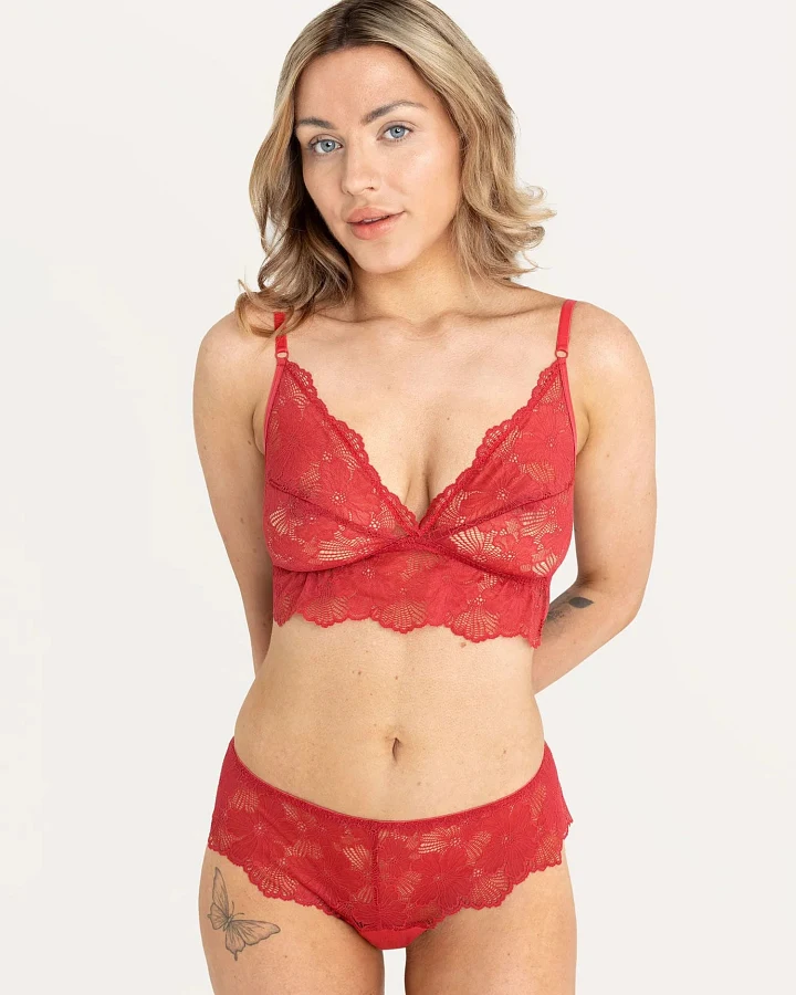 erlich textil Classy Lace Hipster für Frauen aus Polyamid in granatapfel