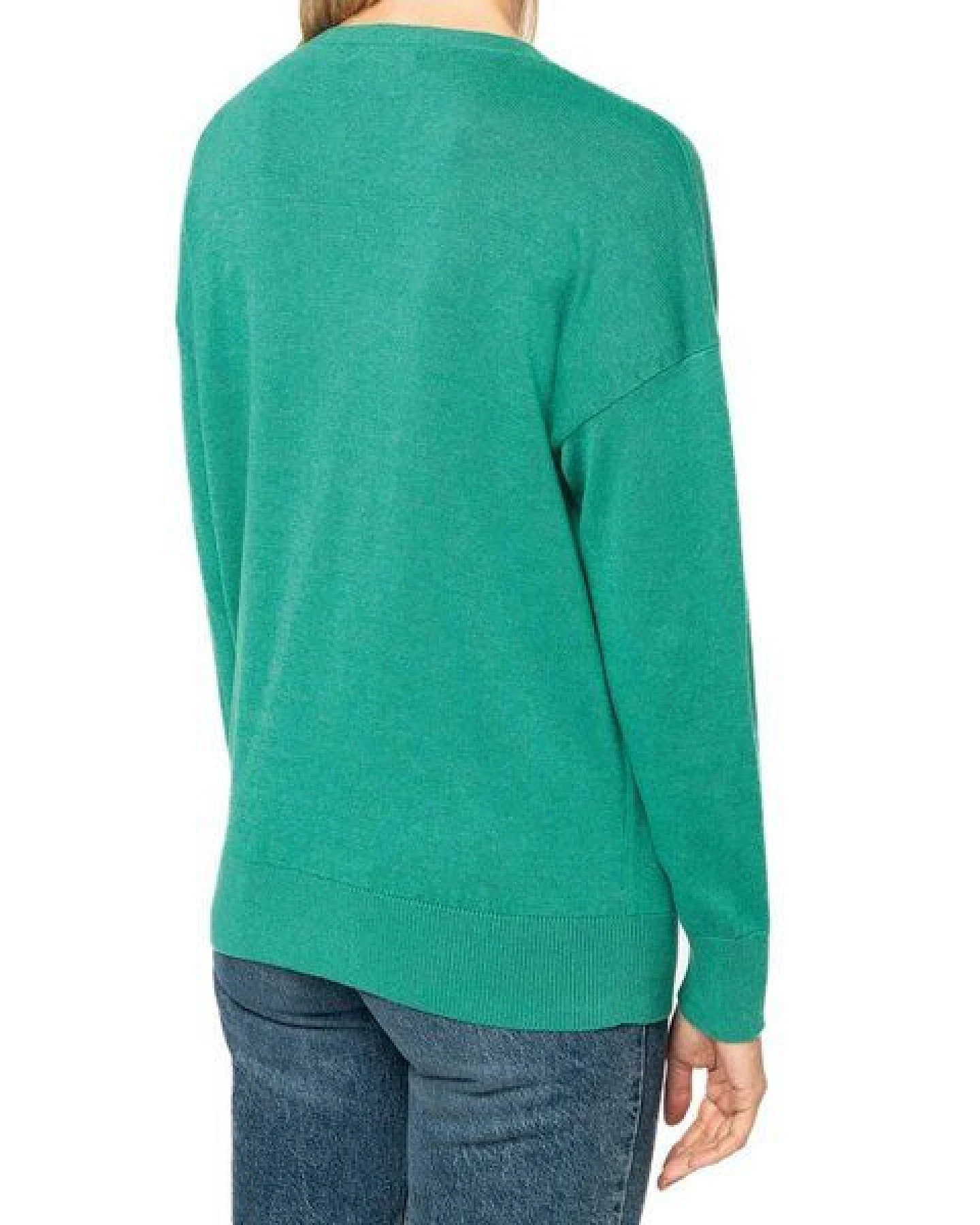 YTWOO Damenpullover mit V-Ausschnitt aus Bio-Baumwolle und Lyocell TENCEL – Ansicht 3