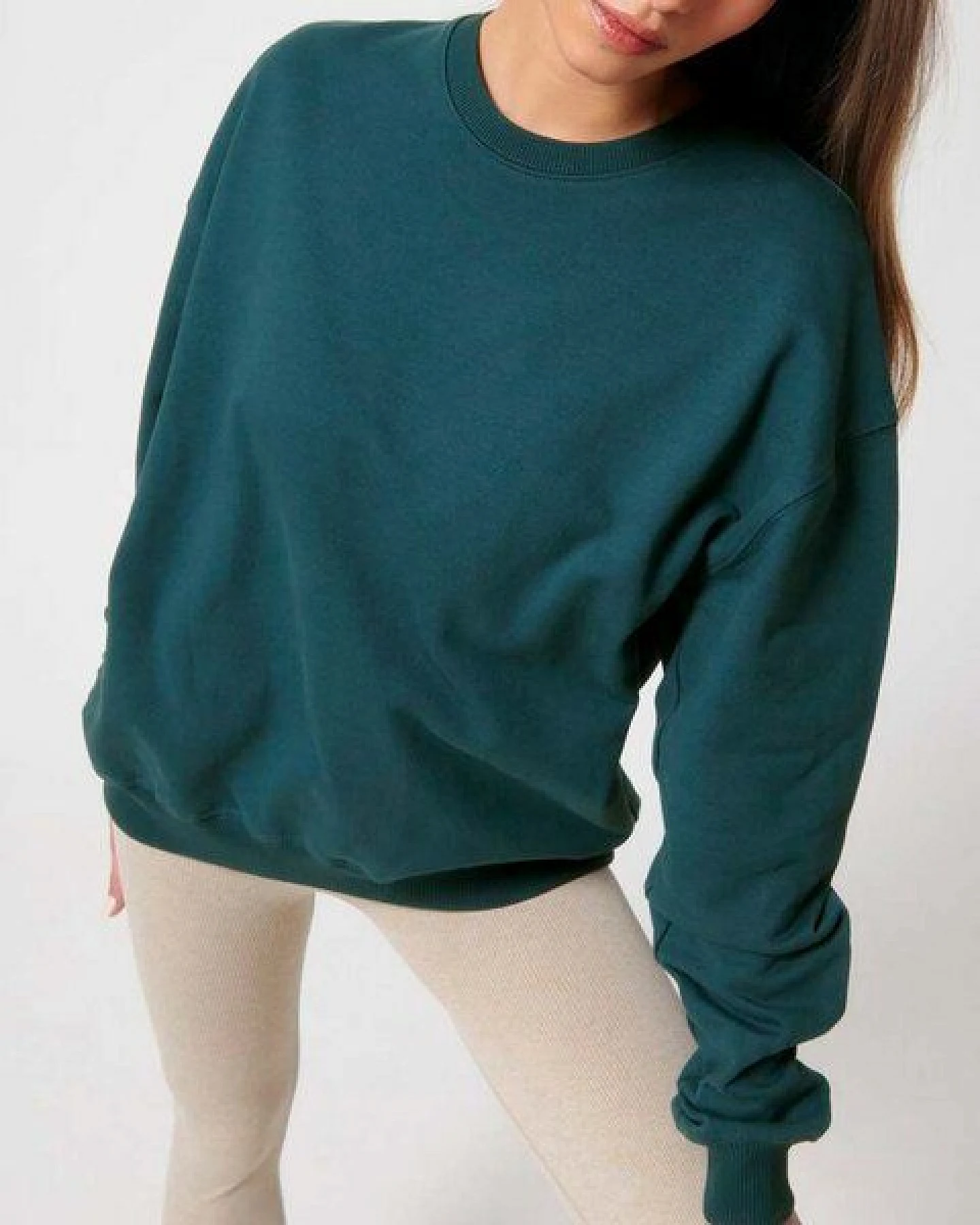 YTWOO Oversized Sweatshirt aus reiner Bio-Baumwolle, Dry Handfeel – Ansicht 4