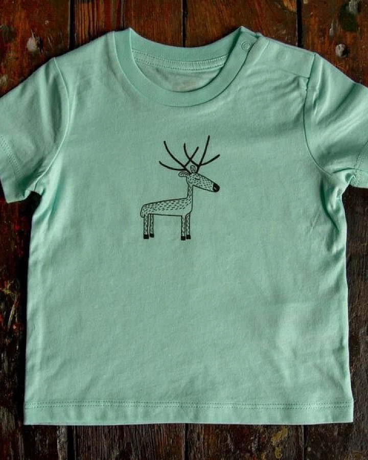 Cmig Baby T-shirt Rentier in caribbean blue