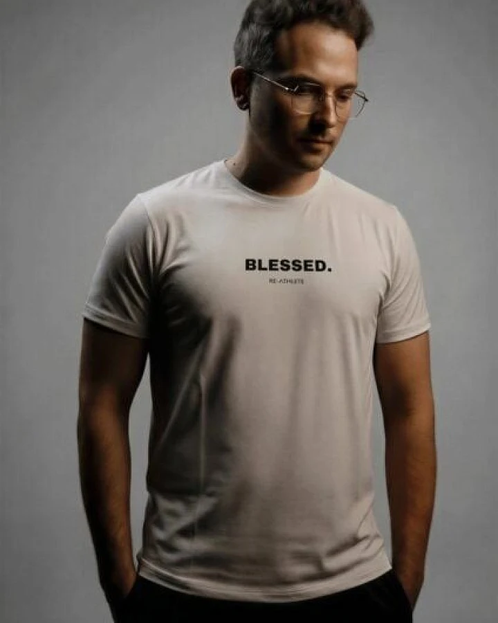 Re-Athlete BLESSED Bambus Herren Shirt - beige