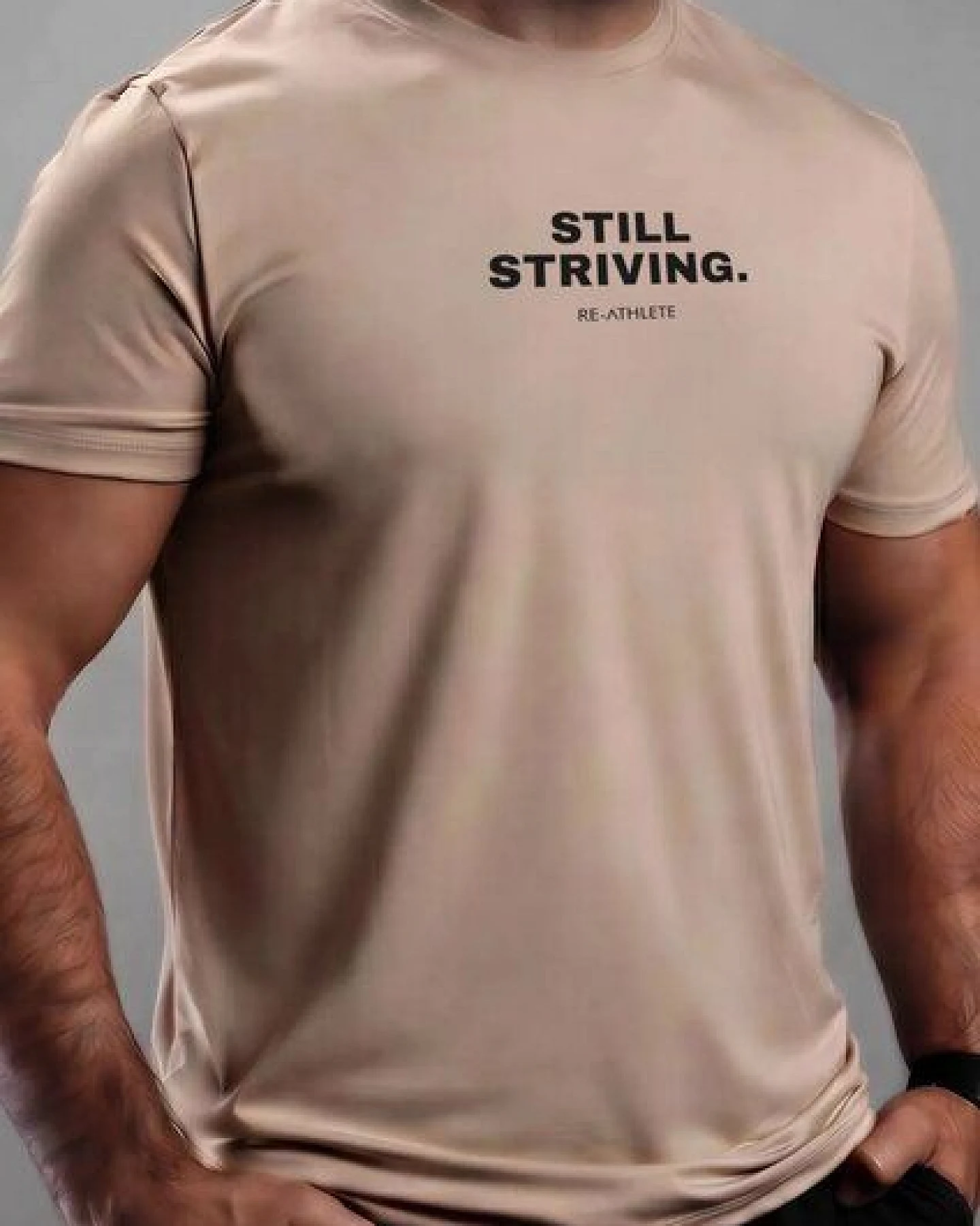 Re-Athlete STRIVING Bambus Herren Shirt - beige – Ansicht 2