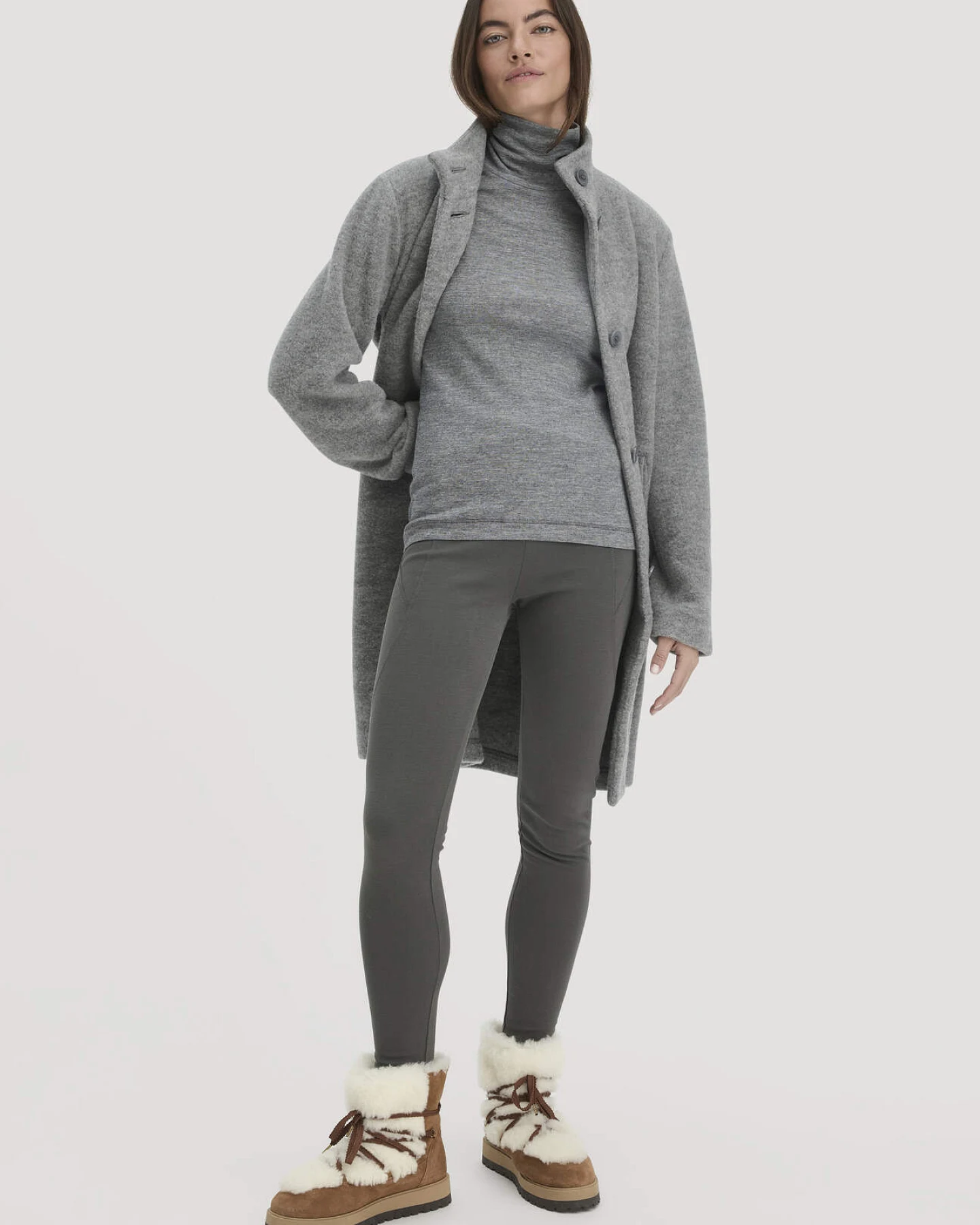 hessnatur Damen Longsleeve SILK & WARM TOUCH mit Bio-Merinowolle und Seide - grau - Größe 36 – Ansicht 2