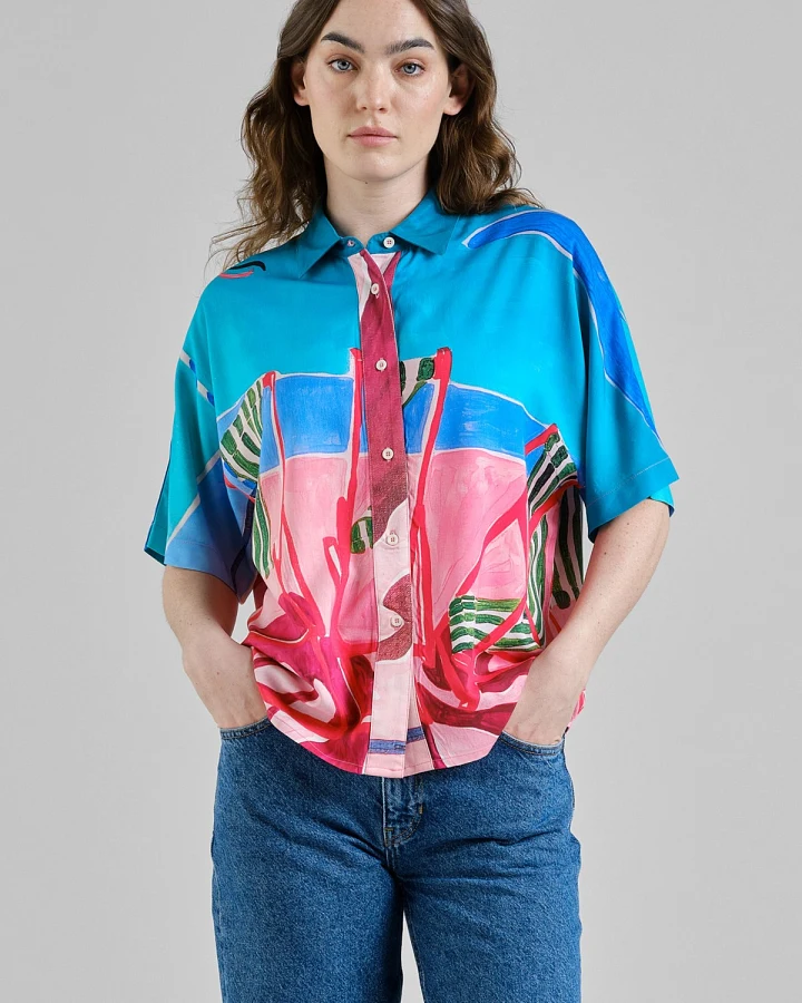 Bluse Alsvik Deck Chairs Multi Color Pink