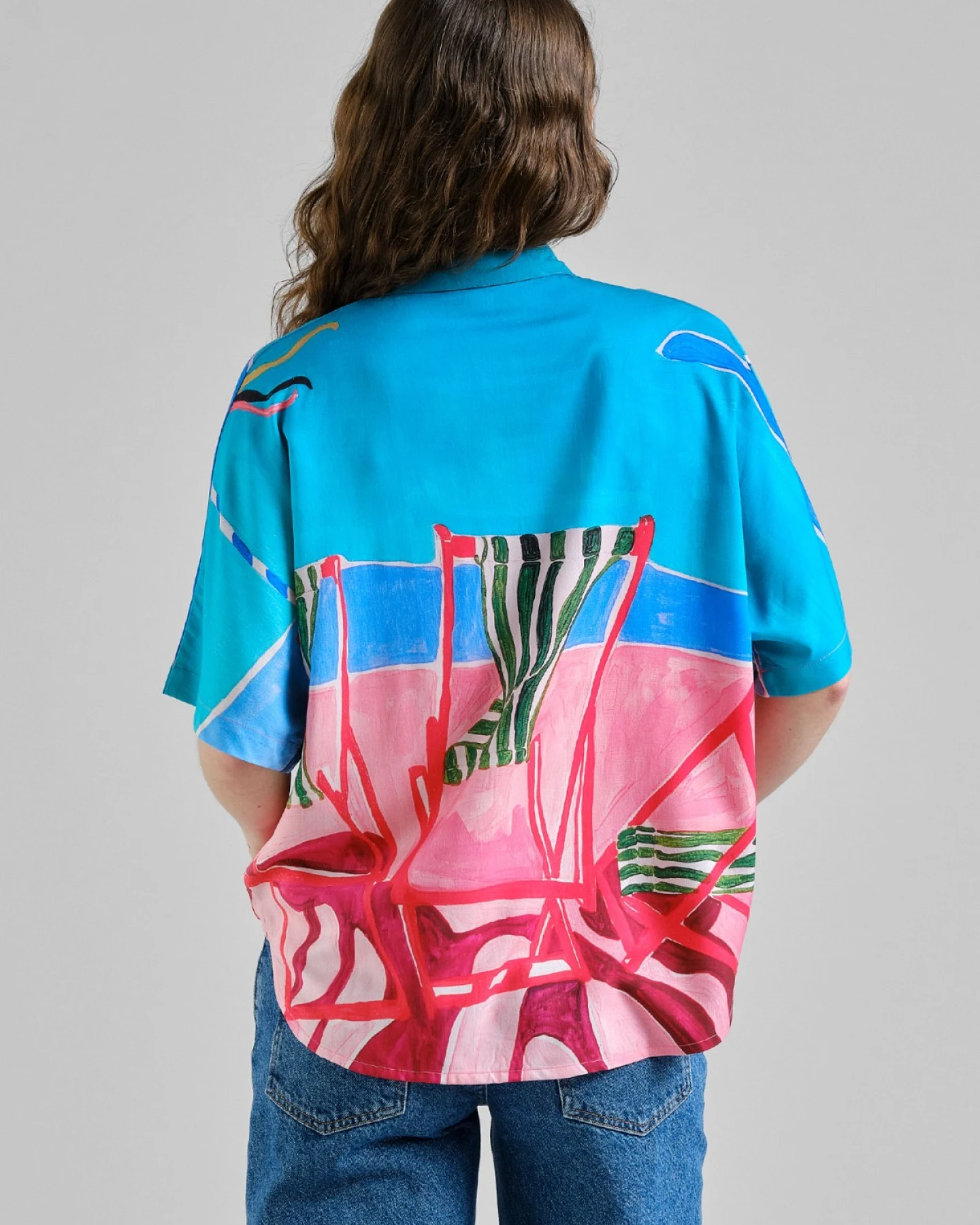 Bluse Alsvik Deck Chairs Multi Color Pink – Ansicht 3