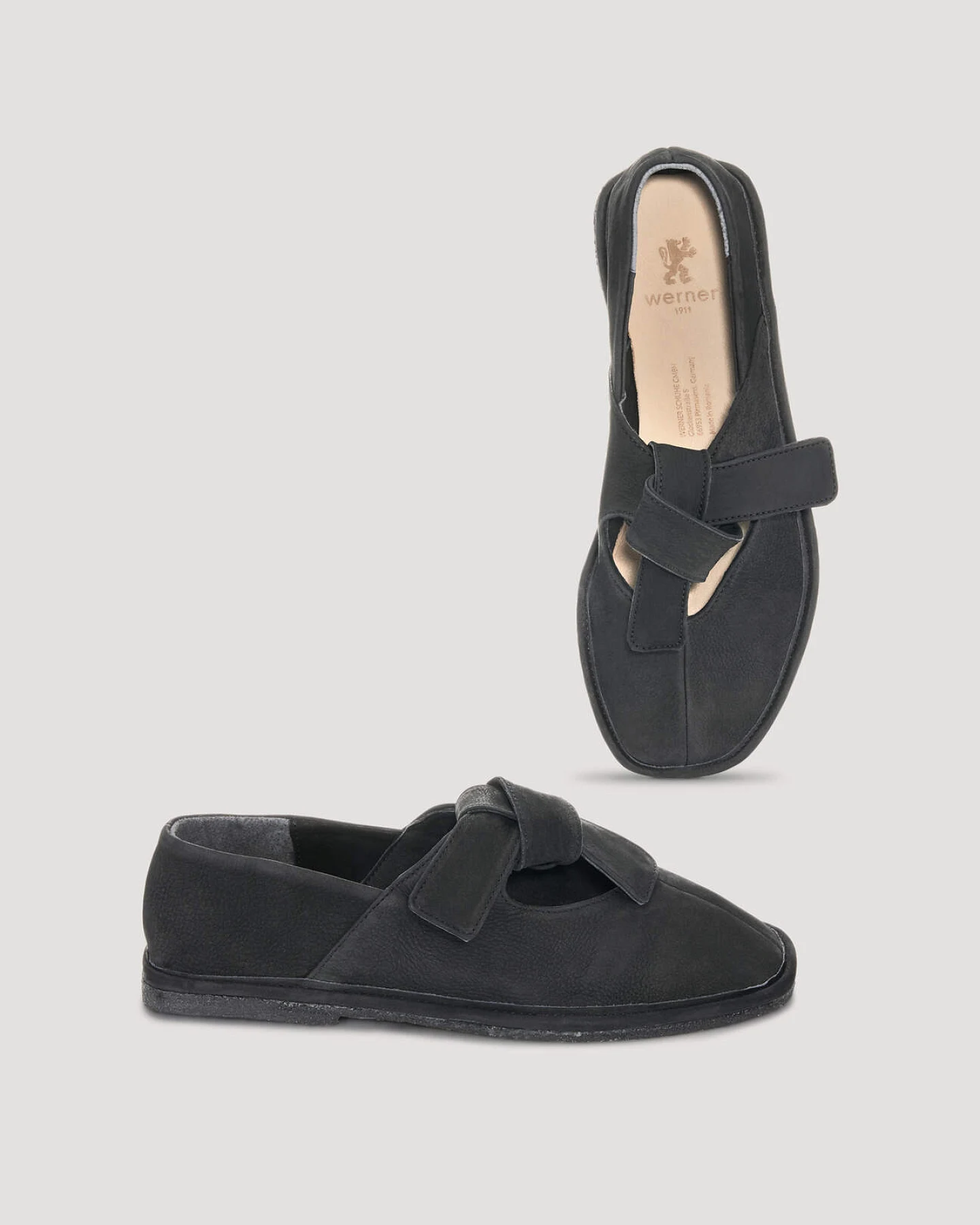 hessnatur Damen Ballerina aus Nubuk-Leder - schwarz - Größe 39 – Ansicht 2