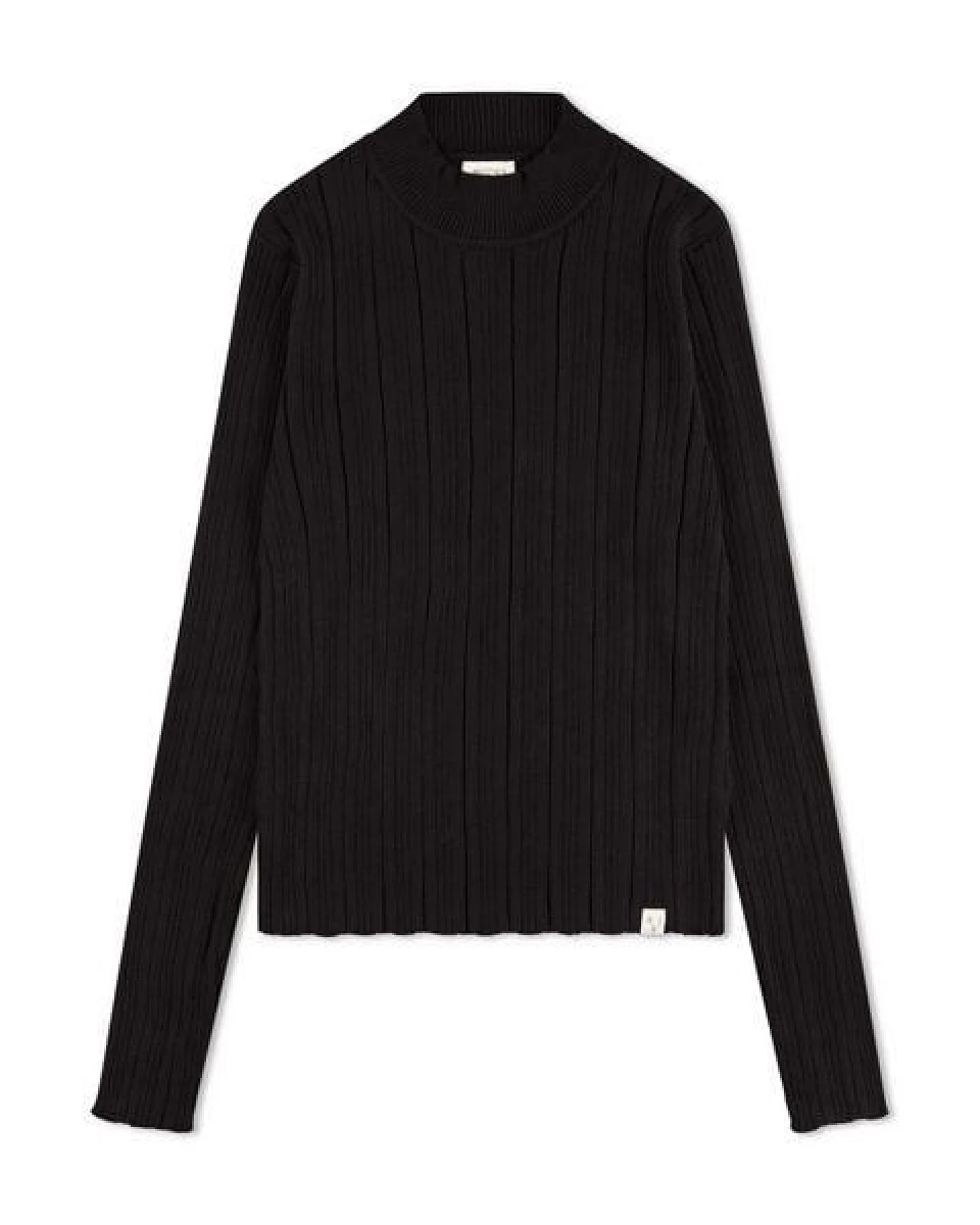 Matona Geripptes Langarmshirt für Frauen aus Bio-Baumwolle / Ribbed Collared Longsleeve – Ansicht 4