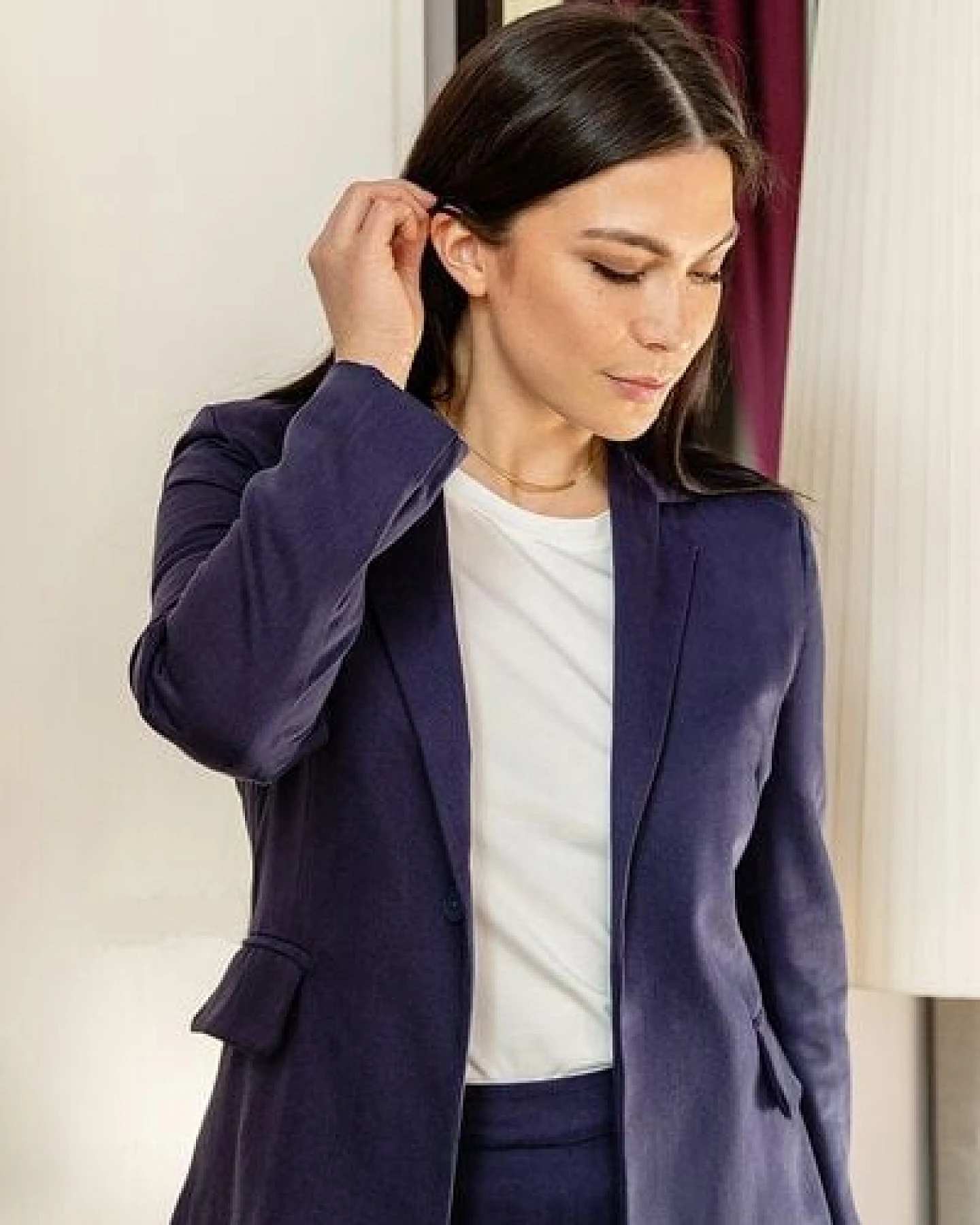 l'amour est bleu Blazer aus Tencel – Ansicht 3