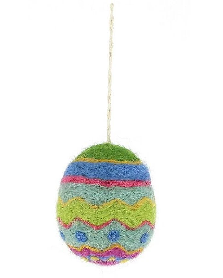 GLOBO Fair Trade Osterei blau-grün-pink aus Filz