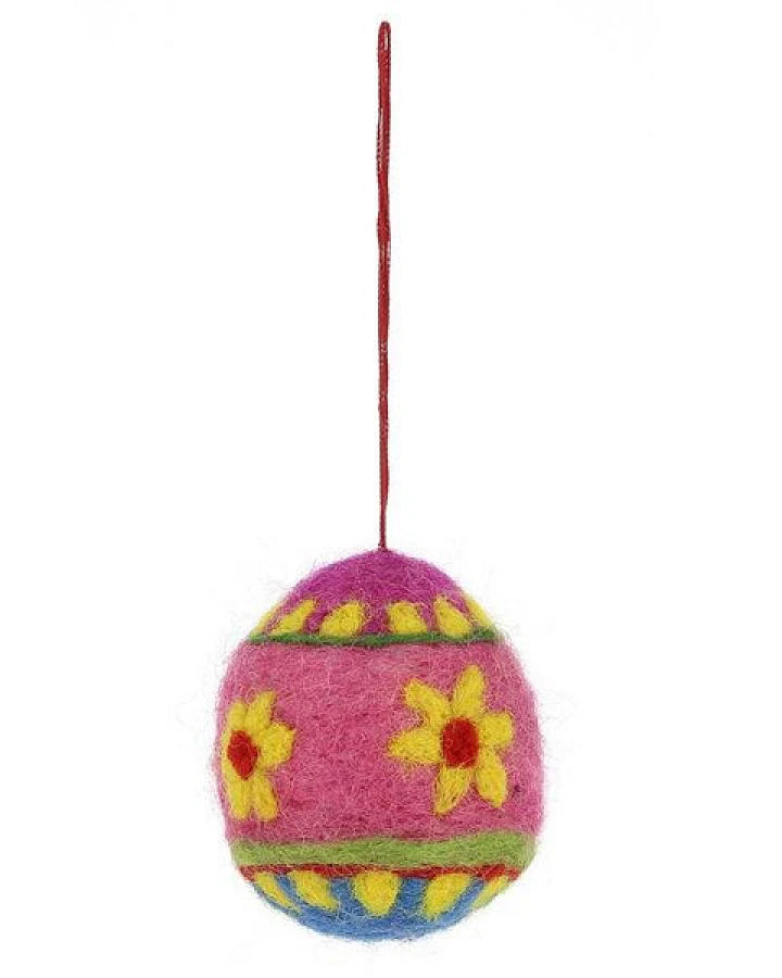 GLOBO Fair Trade Osterei pink-gelb aus Filz