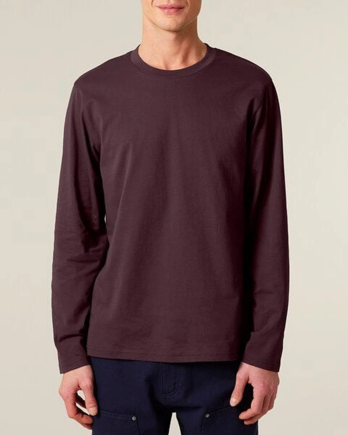 YTWOO 3er Pack Unisex Basic Langarmshirts aus Bio-Baumwolle – Ansicht 4