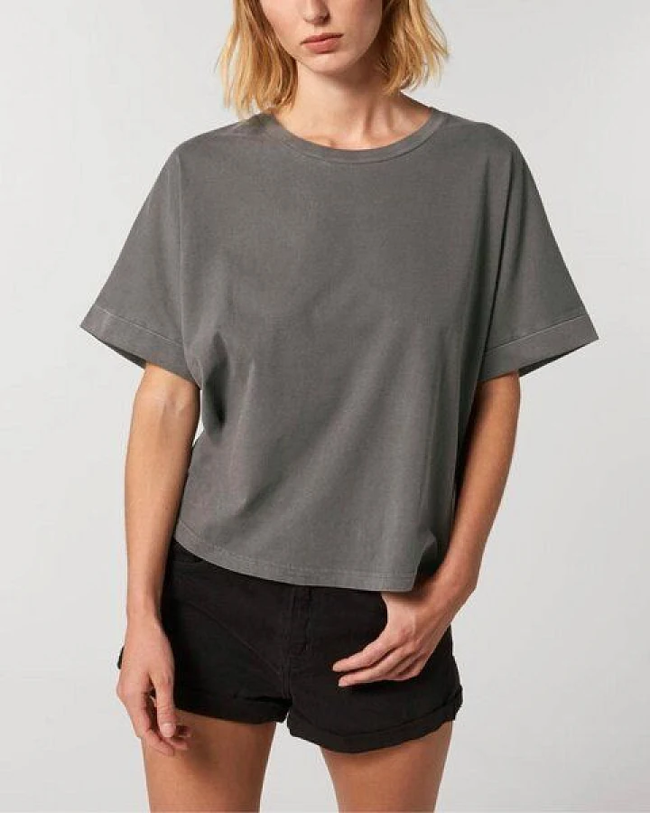 YTWOO Vintage Damen T-Shirt aus Bio Baumwolle, Oversize