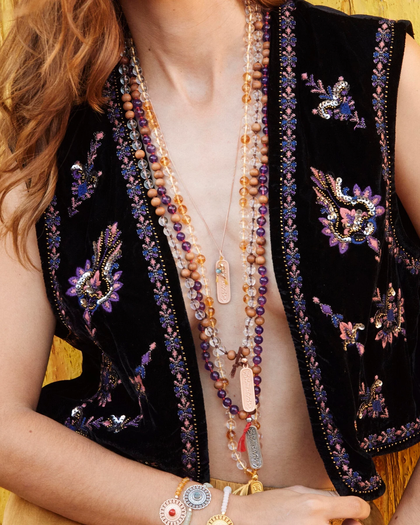 Hoffnungsträger Mala Kette „Achtsamkeit“ Amethyst – Ansicht 4