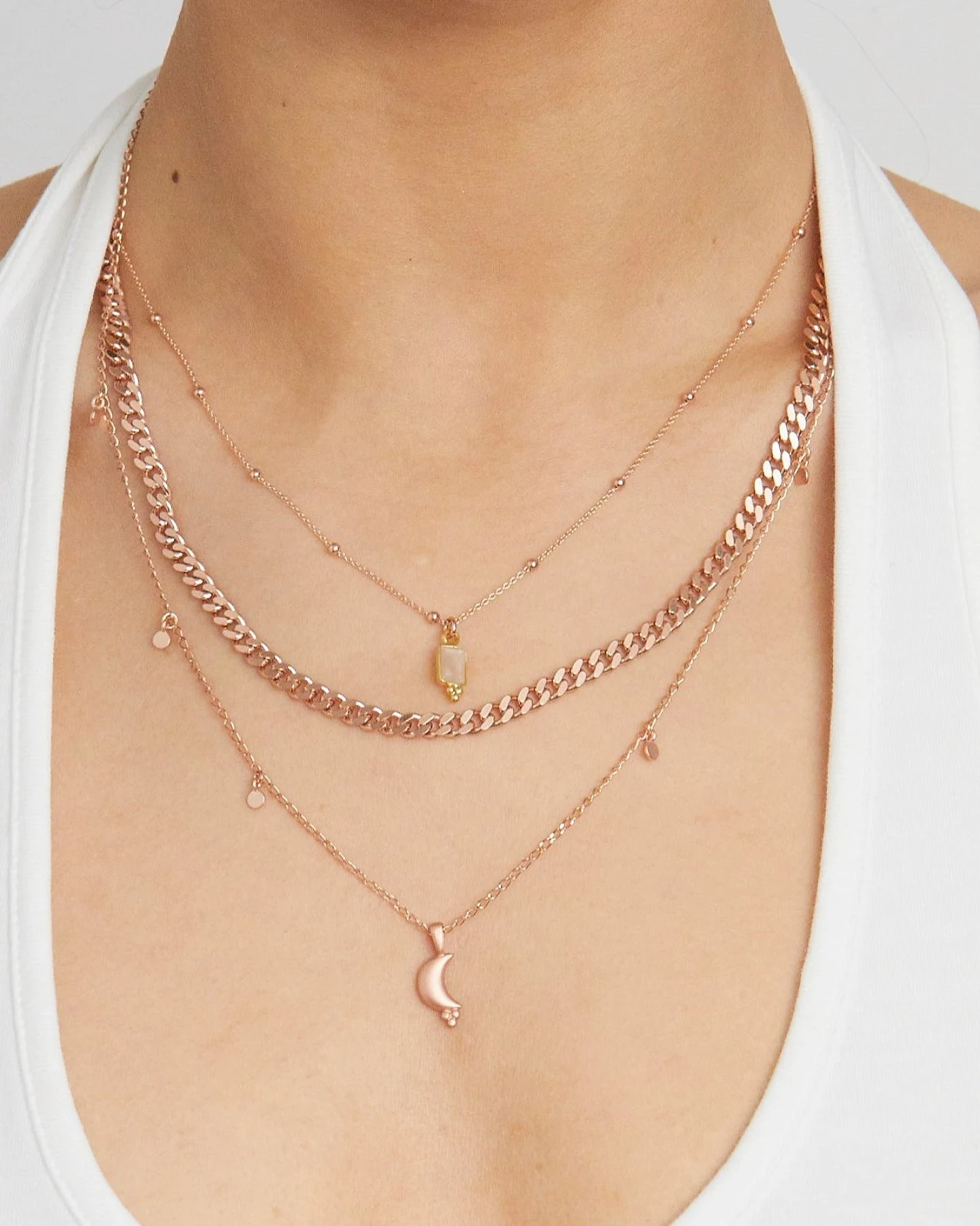 Hoffnungsträger Mond Kette "Magic Moon" Glitzer Roségold – Ansicht 2