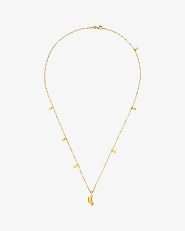 Hoffnungsträger Mond Kette "Magic Moon" Glitzer Gold