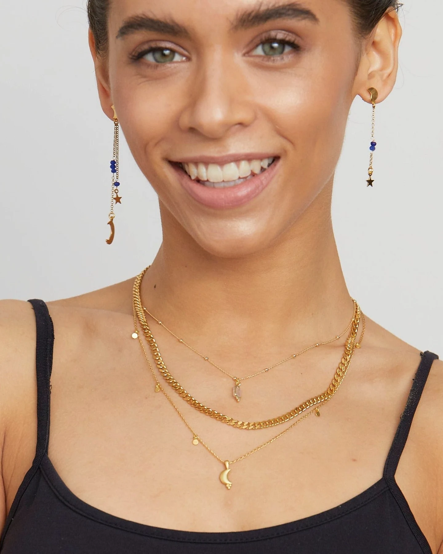 Hoffnungsträger Mond Kette "Magic Moon" Glitzer Gold – Ansicht 2