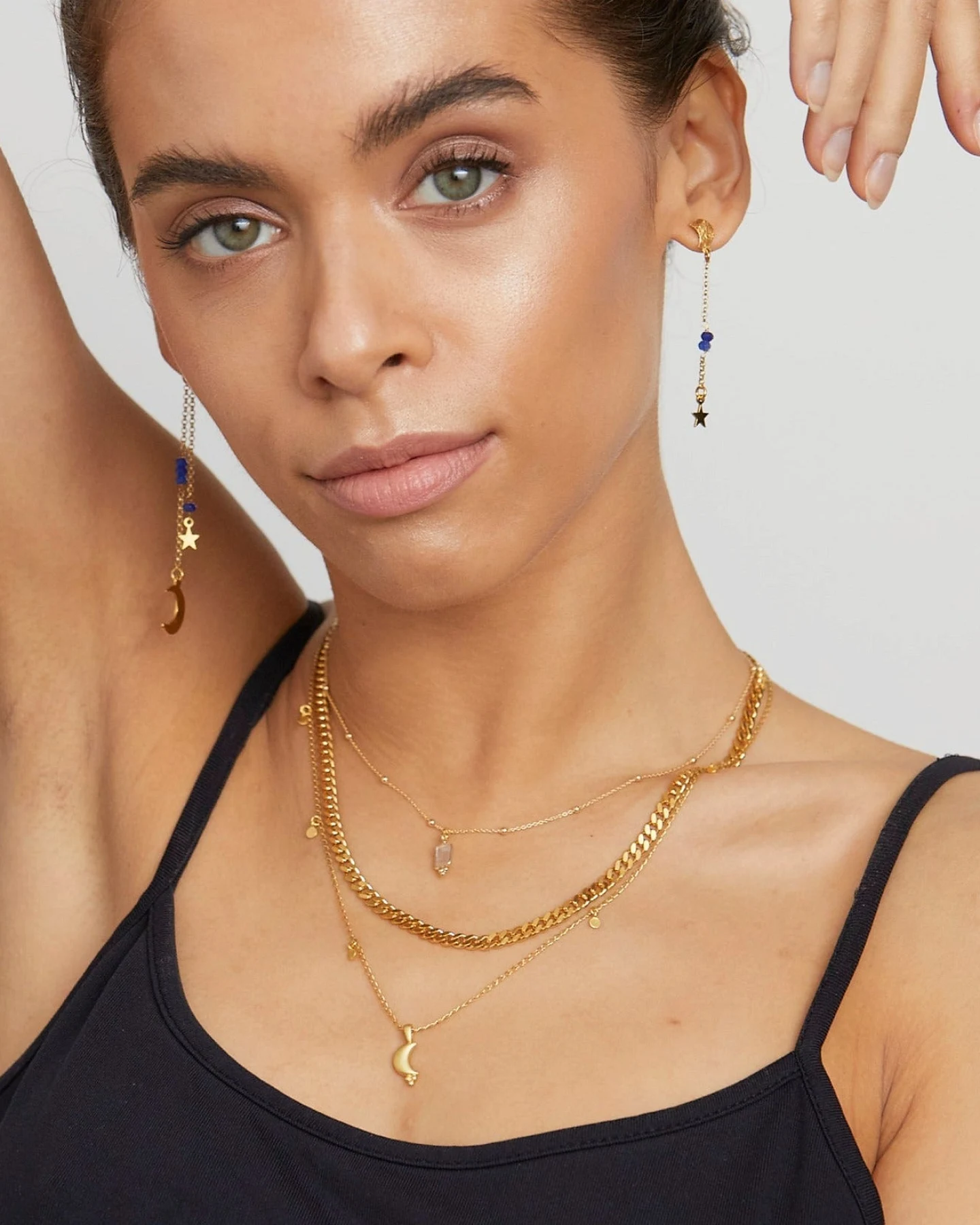 Hoffnungsträger Mond Kette "Magic Moon" Glitzer Gold – Ansicht 3