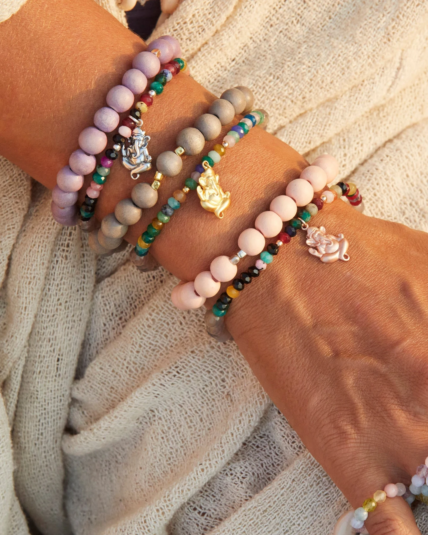 Hoffnungsträger Handmala-Set „Happy Ganesha“ Gold – Ansicht 2