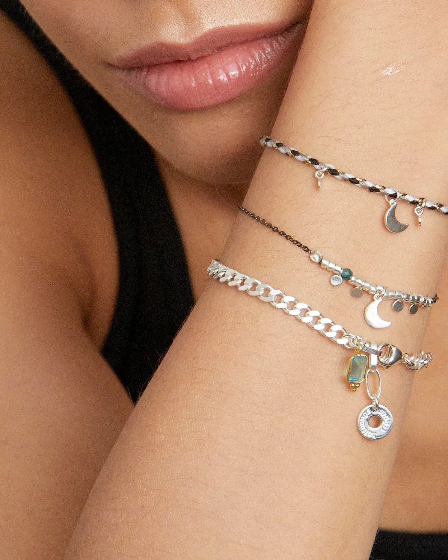 Hoffnungsträger Gliederarmband Chunky Silber – Ansicht 3