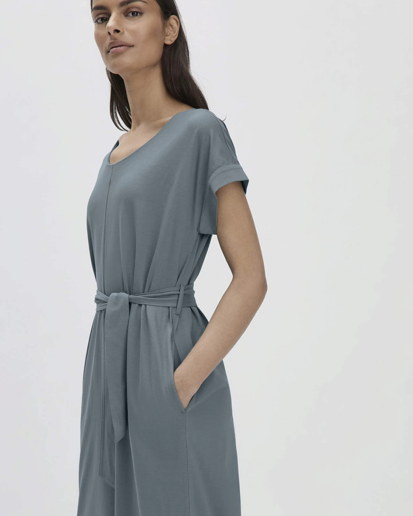 hessnatur Damen Jersey Jumpsuit Oversize aus Bio-Baumwolle - grün - Größe 48 – Ansicht 4