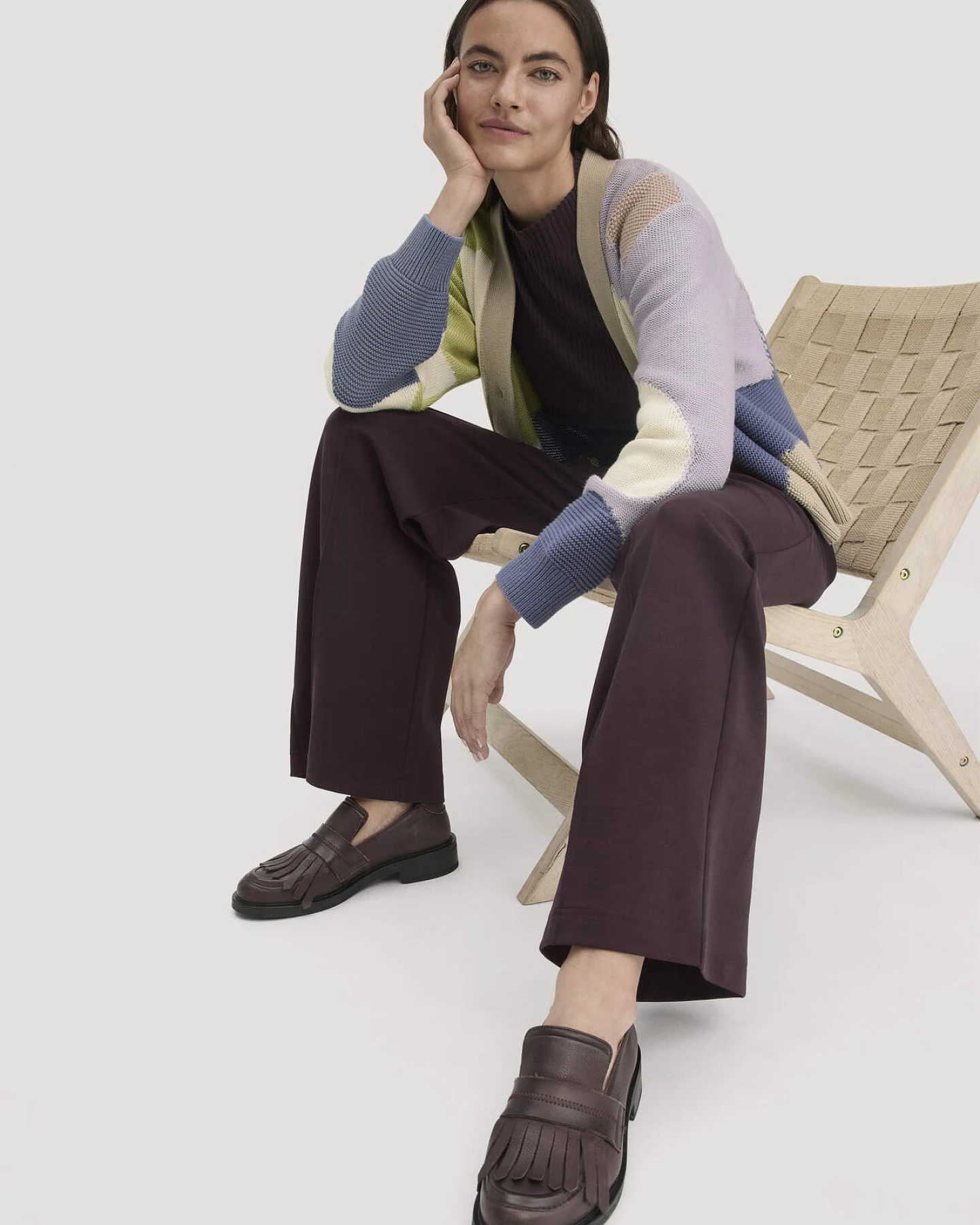 hessnatur Damen Jersey Hose Wide Leg Relaxed aus Bio-Baumwolle - braun - Größe 36 – Ansicht 4