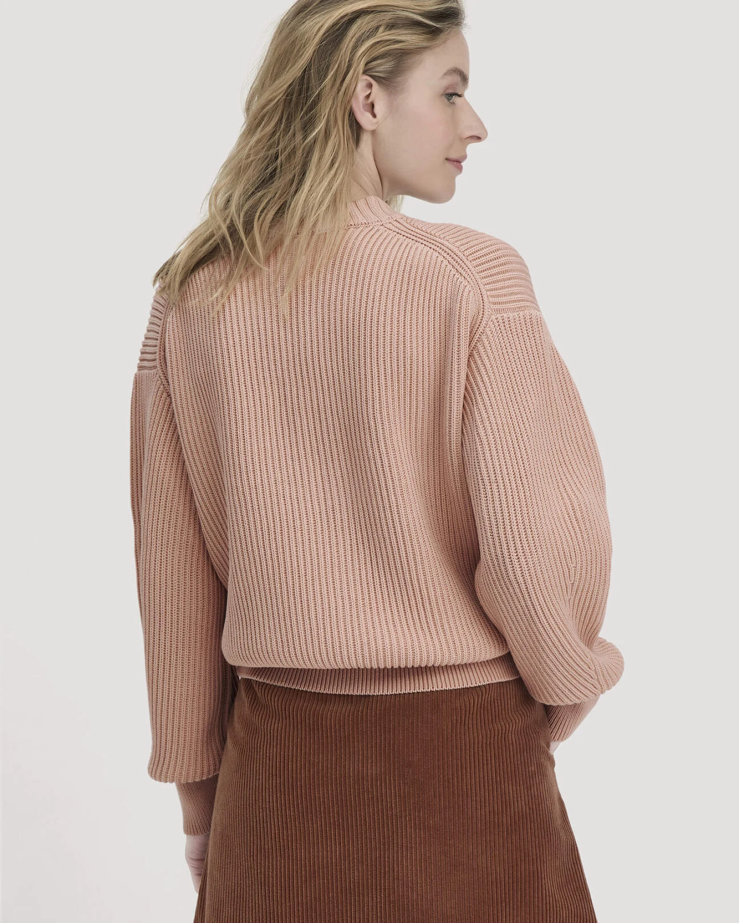 hessnatur Damen Strick Pullover Relaxed aus Bio-Baumwolle - rosa - Größe XL – Ansicht 3