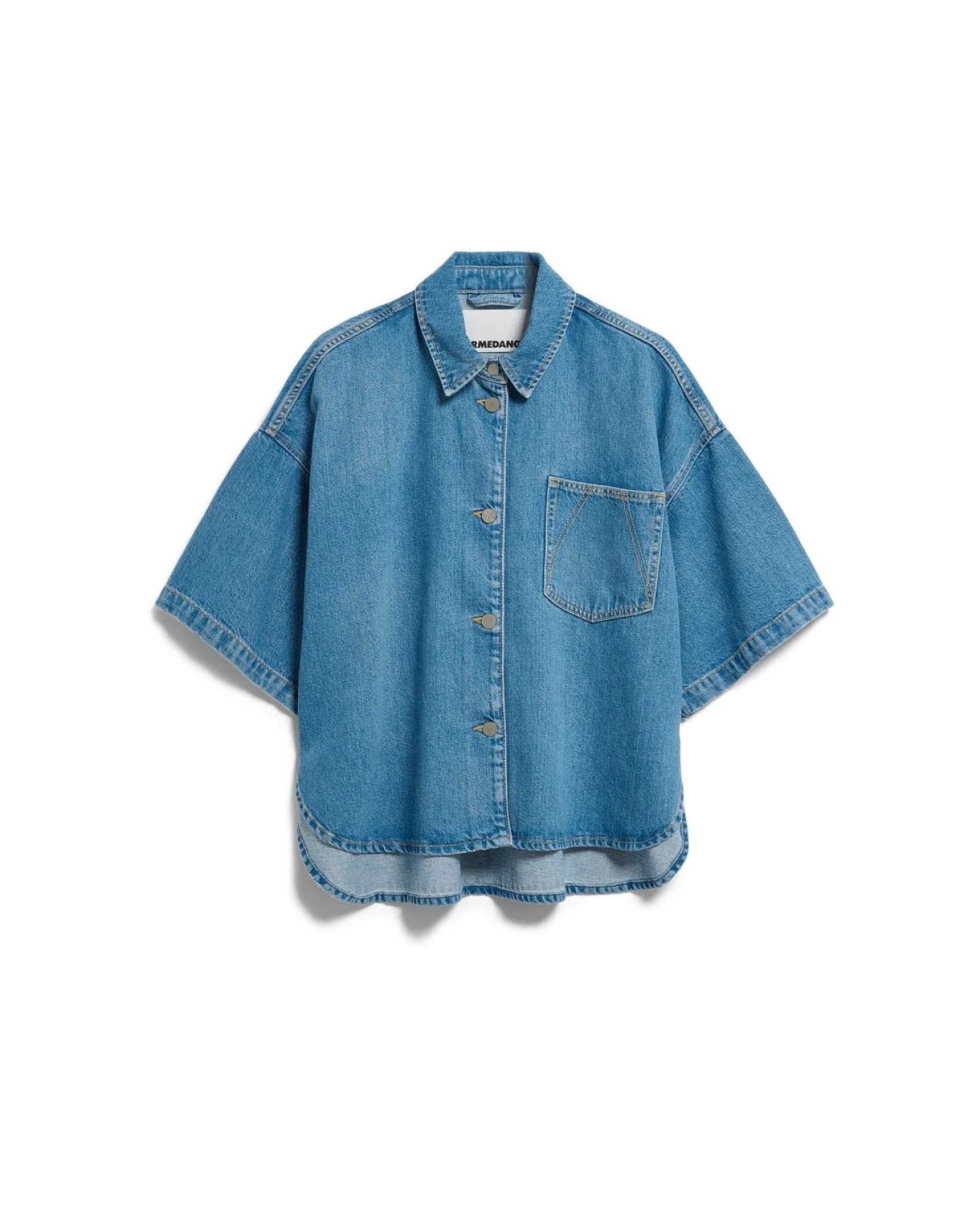 Bluse Denim Overshirt Blau – Ansicht 6